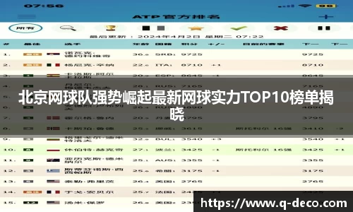 北京网球队强势崛起最新网球实力TOP10榜单揭晓
